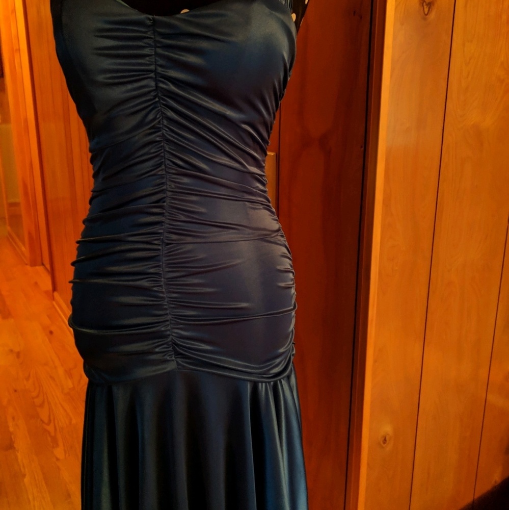 Blue fitted formal dress